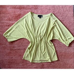 Antthony Lime Green Draped Back Top Batwing Sleeves Loose Fit L